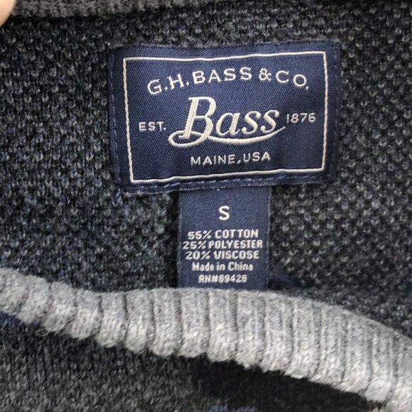G.H. Bass & Co. Mens SweeaterSmall Gray Blue Camouflage Crew Neck Pullover Y2K - Picture 3 of 8
